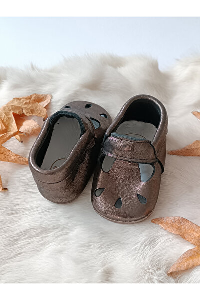 Hodore Wizy Copper Genuine Leather Baby Booties Moccasin