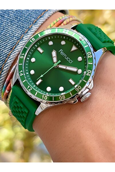 Ferrucci ساعة يد نسائية من FERRUCCI مصنوعة من السيليكون + هدية سوار محظوظ