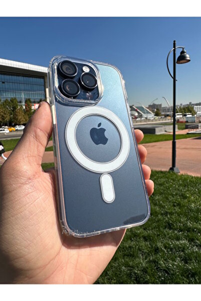 m.tk moveteck İphone 15 Pro Max Kılıf Şeffaf Magsafe Kapak Wireless Şarj Dest...