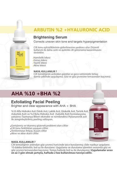 Se Rene Verte Aha Bha Serum and Blemish Serum Help Brighten Skin Care Set 30 ml + 30 ml