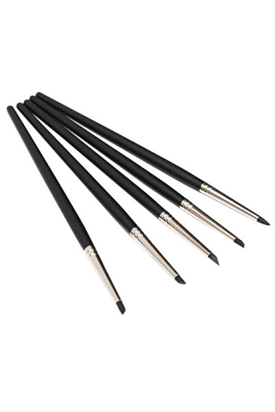 GVN ART Plastic Tip (Rubber) Brush Set of 5 (Modeling and dimensional works)