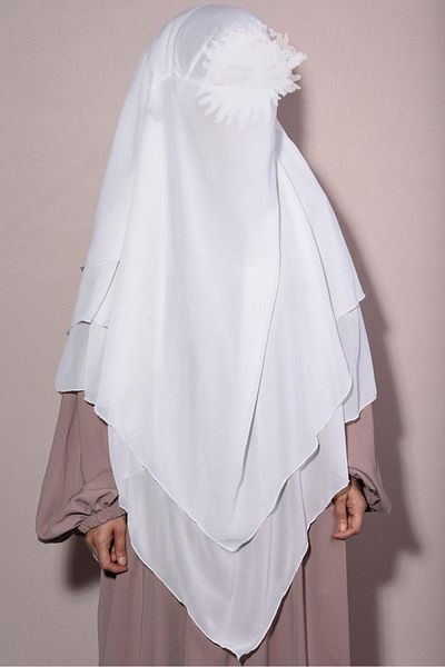 Evsa Official 3-Layer Chiffon Souffle white