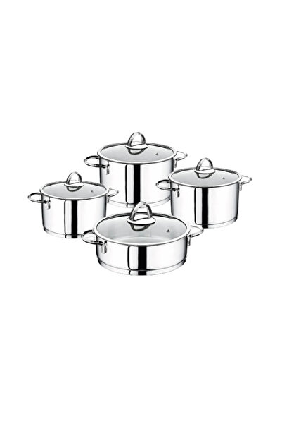 OMS Silindir 10 Parça Çelik Tencere Seti Sade 1057 Süzgü Kapak