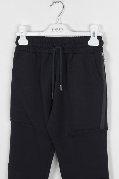 incity Boy's Navy Blue Elastic Waist Sweatpants