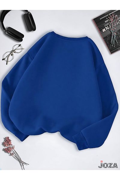 Joza Outdoors Unisex Γυναικεία Ανδρικά λογότυπο Marvel Spiderman με λαιμόκοψη με λαιμόκοψη μπλε φλις φούτερ