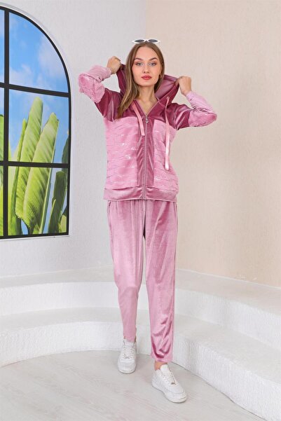 WestBound Γυναικείο βελούδινο βελούδινο σετ δύο τεμαχίων με φαρδύ πόδι - SOMON