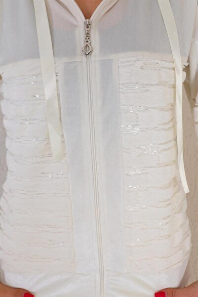 WestBound Жіночий плюшевий оксамитовий комплект з широкими штанинами - БІЛИЙ