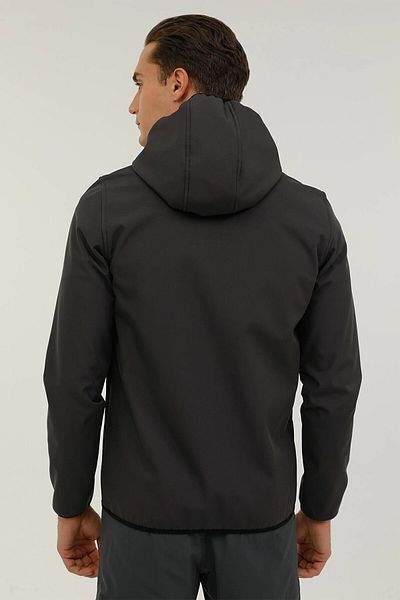 lumberjack Hooded Slim Fit Anthracite Men's Softshell Coat 2W1GT163PR