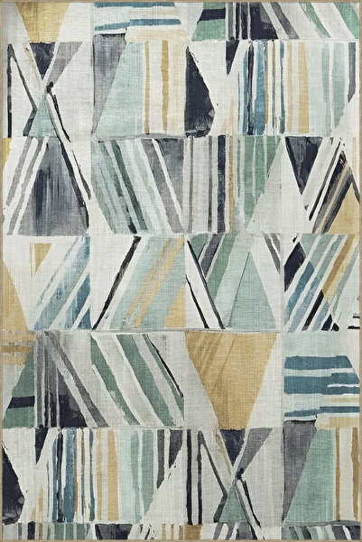 Rugs Modern Halı Multicolored Line Geometric Shape Patterned Modern Decorativ...