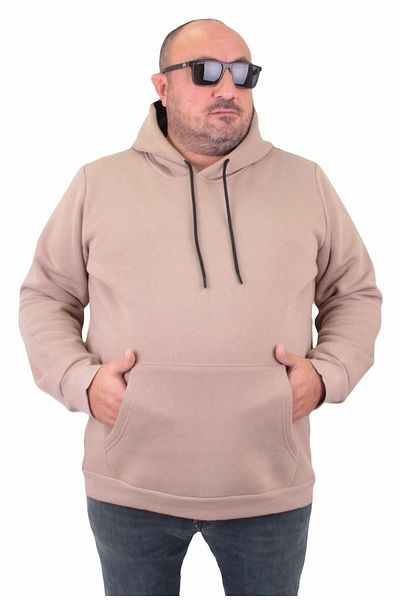 MocGrande Plus Size Ανδρικό Basic Sweat Hooded 11700 EARTH