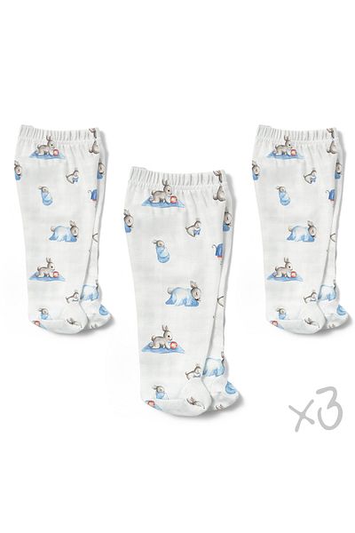 DEUX LAPINS 100% Cotton Muslin Booties Bottom Set of 3 – Bébé Lapin