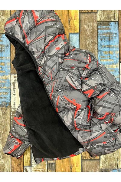 Esterella men's puffer coat with fleece inside/hooded boys' puffer coat/hooded zippered men's coat