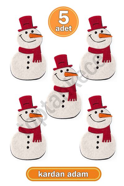 garaccu Red Scarf Snowman Ornament 5 Pieces, Christmas Ornament Snowman