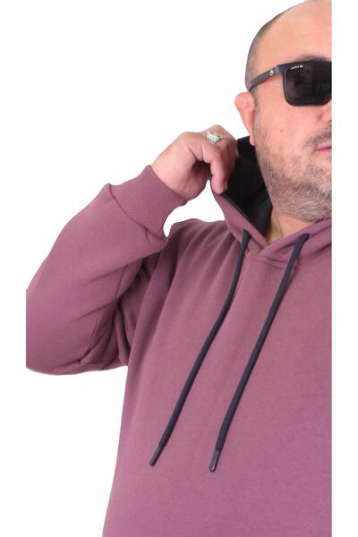 MocGrande Чоловічий базовий світшот з капюшоном великого розміру 11700 Лавандовий