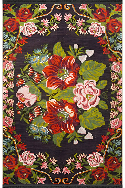 Rugs Modern Halı Multicolored Edge Flower Medium Rose Patterned Modern Decora...