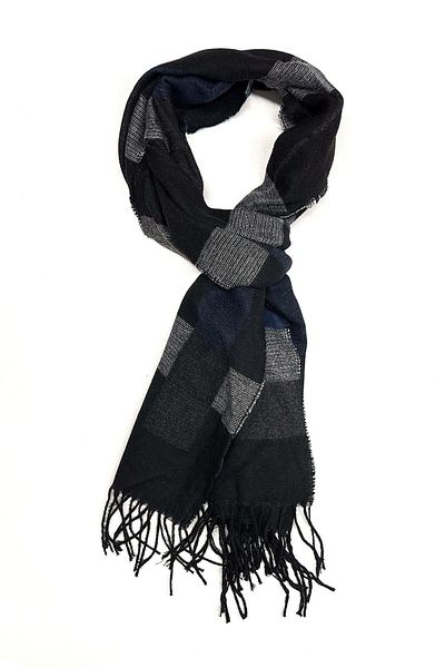 Kravatkolik Black - Blue Plaid Pattern Men's Scarf