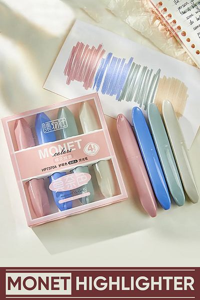 Vox Art Monet Pastel Highlighter Pen Set of 4 Pink Monet