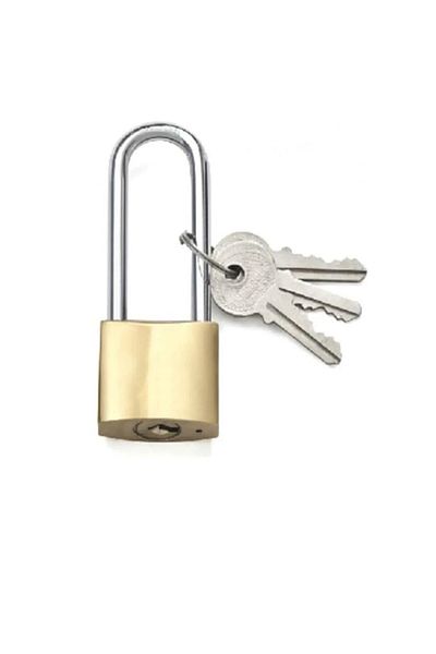 KL HOME Long Padlock Yellow Mineral Metal Product 32mm