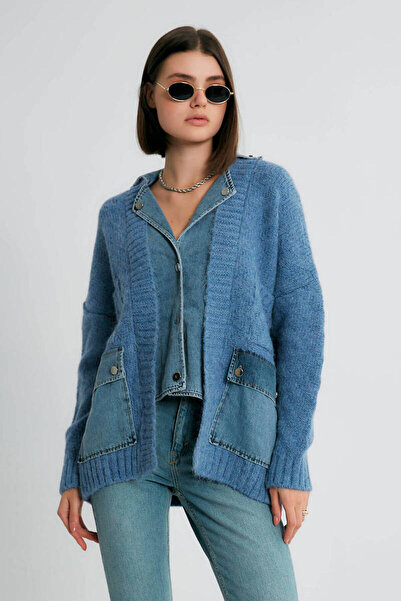 Suziş سترة نسائية كبيرة الحجم مزينة بجيب كبير