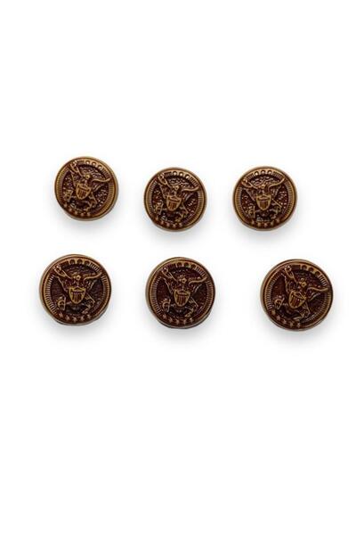 Turuncu Tuhafiye 6'lı Bebek Yelek Düğmesi 1.5 cm