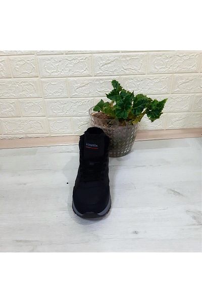 Kinetix Arctic Pu Black Non-Slip Sole Fur Men's Boots