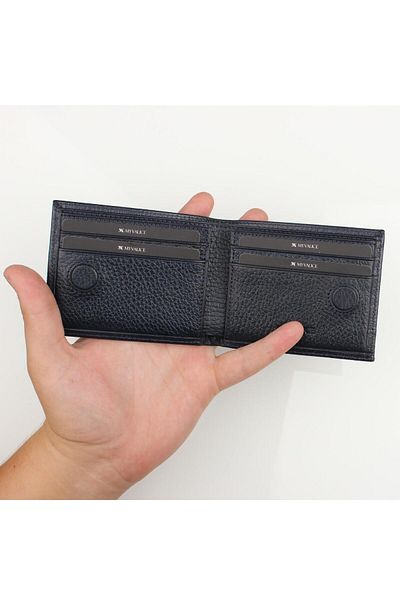 My Valice Unisex Genuine Leather Wallet and Card Holder 1822 Navy Blue