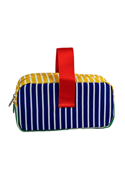 s-case by Serve Kilitli Çok Amaçlı Çanta - Çizgili Model (Kalem kutu / Makyaj çantası)