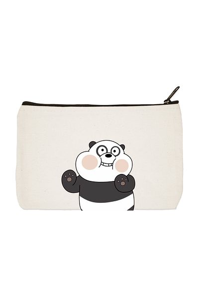 designedfy Bear 3 Printed υφασμάτινη τσάντα μακιγιάζ, θήκη για στυλό, τσάντα χειρός