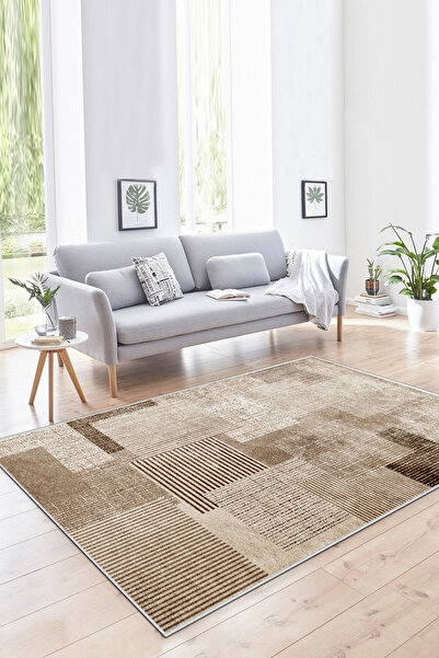 Halise Home Kaymaz Tabanlı Yıkanabilir Baskılı Yolluk Mutfak Halısı Koridor Halısı