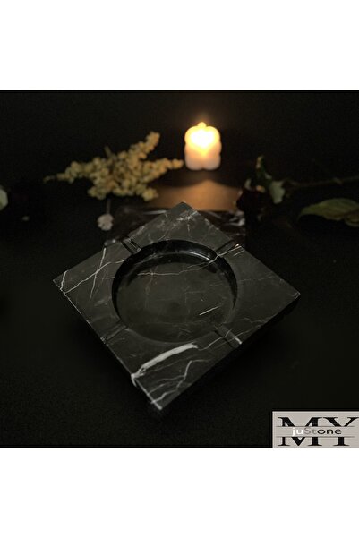 justone Siyah Mermer Küllük & Kül Tablası