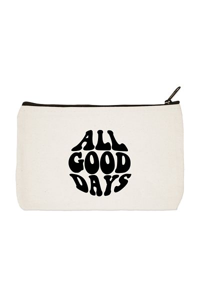 designedfy All Good Days Printed υφασμάτινη τσάντα μακιγιάζ, θήκη για στυλό, τσάντα