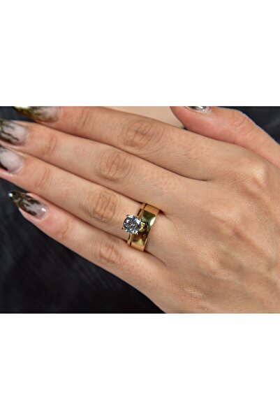 Çelikoğlu Kuyumculuk ÇELİKOĞLU KUYUMCULUK 8 AYAR ALTIN TWİT ALYANSLI TEK TAŞ ...