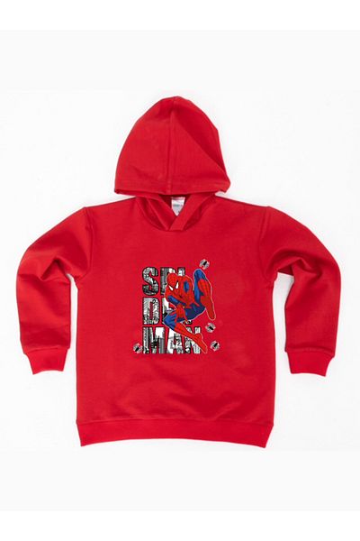 SPIDERMAN printed spiderman hooded cotton fabric children's sweatshirt