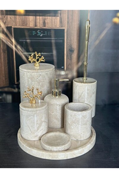 MOMENTO Mermer Banyo Seti 7’li