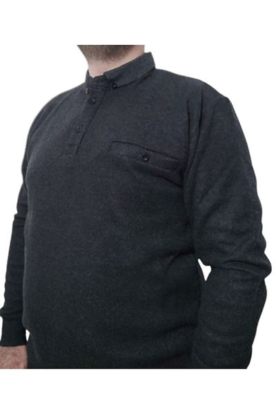 Ünal Giyim SELANIC MEN'S SWEATER WITH POLO COLLAR POCKET