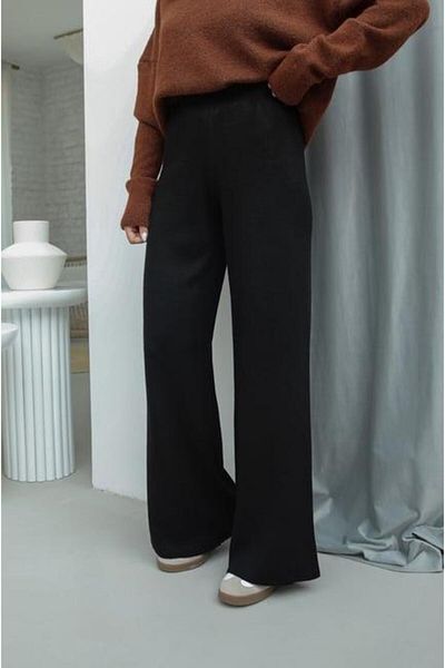 ASEL FASHİON KNITWEAR TROUSERS STEEL KNITTED BLACK