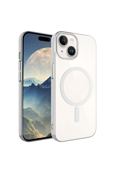 UnDePlus Apple Iphone 14 Plus Kılıf Magsafe Sararmaz Şeffaf Sert Fit Kapak