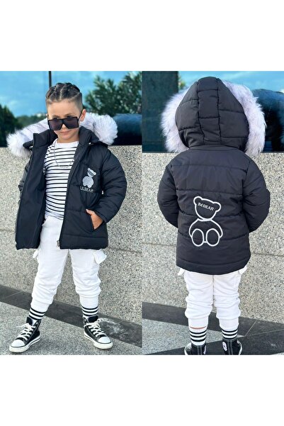 CALİSA معطف سترة مقاوم للماء بغطاء للرأس قابل للإزالة للجنسين للفتيات والأولاد