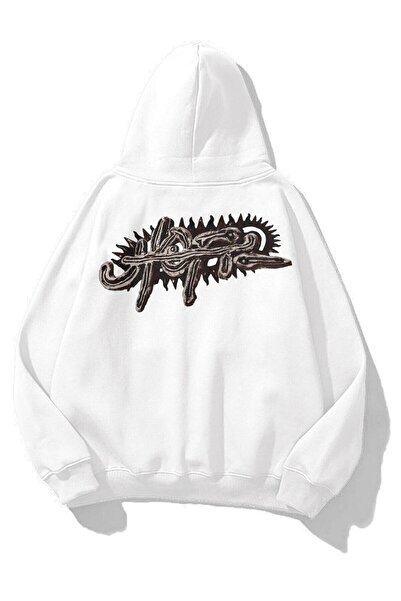 Adrift Unisex Utopia Psycho Travis Scott Φούτερ Λευκό