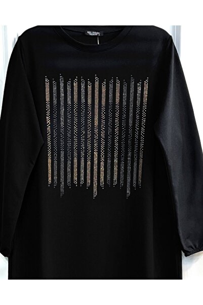 Aşkı Endam Two Thread Tunic with Rhythm Stone Detail - Black