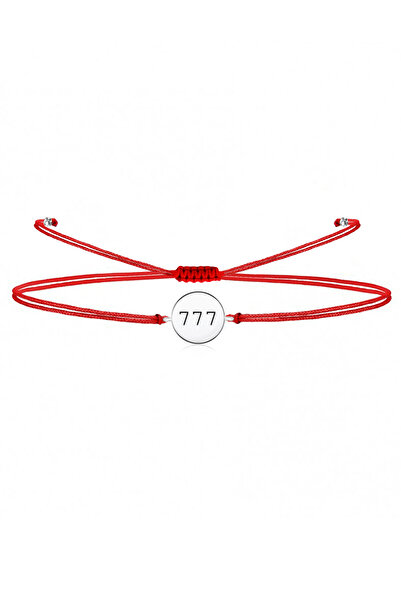 alberaccessories 777 - 925 Ayar Gümüş Mini Tasarım Kırmızı İp (777 Mucizeler ...