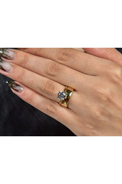 Çelikoğlu Kuyumculuk ÇELİKOĞLU KUYUMCULUK 8 AYAR ALTIN ALYANSLI TEK TAŞ YÜZÜK...