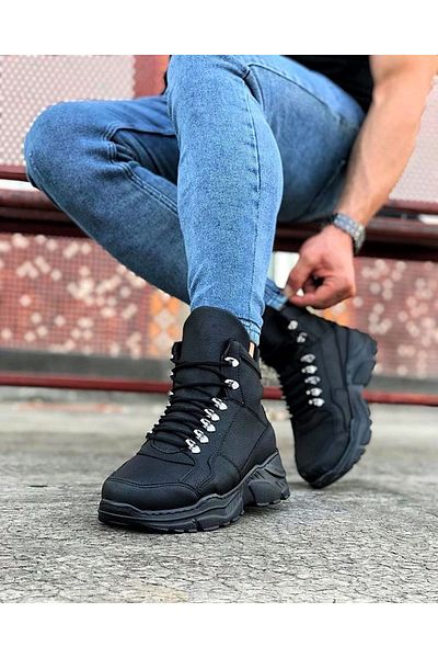 BZ Moda B07 ST Lace-Up Ορθοπεδική Σόλα Ανδρικές Χειμερινές Μπότες Αδιάβροχες και Ψυχρές Μαύρες