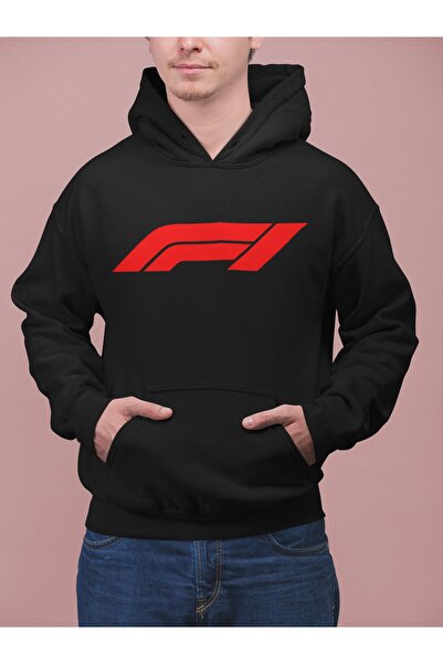 Fuddy Moda F1 Written Hooded Sweatshirt, Unisex Oversize Formula 1 Printed Ho...