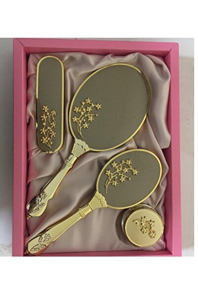 ÇİDEM'S Set de piepteni cu oglindă din 4 piese Cadou pentru nuntă de sezon nou