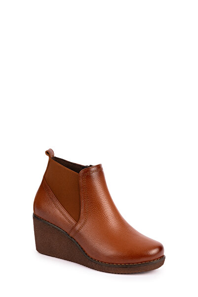 Elile Shoes Hakiki Deri 34-35-41-42 Numara Dolgu Topuk Kadın Bot