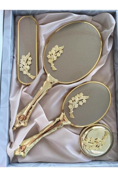 ÇİDEM'S Set de piepteni cu oglindă din 4 piese Cadou pentru nuntă de sezon nou