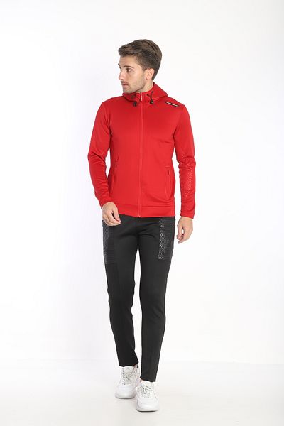 NEED LİFE Men's Red Casual Scuba Fabric Tracksuit Set