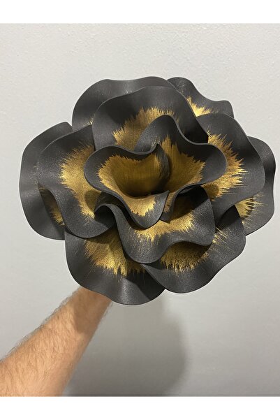 Ayka Aksesuar Decorative Handmade Luxury Latex Eva Artificial Flower-BLACK-GOLD Detailed-Foam flower