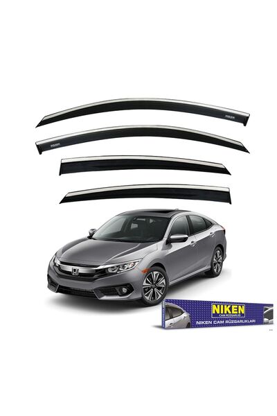 Niken Honda Civic Fc5 Cam Rüzgarlığı Kromlu 2016+